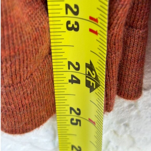 Mario Gilbert Mens  1/4 Zip Turtleneck Sweater Rust Size Large 💯 merino - Picture 4 of 11